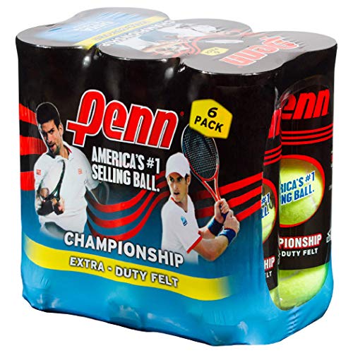 Penn Championship Extra Duty Felt Tennis Balls - 6 Cans, 18 Balls