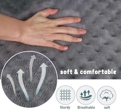 Dog Crate Pad 30x19 inch Gray Memory Foam Dog Bed Mat for Small Medium Dog Grey Washable Puppy Sleeping Bed Anti Slip