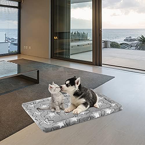 EMPSIGN Dog Bed Mat Dog Crate Pad Reversible (Cool & Warm), Machine Washable Dog Crate Mat, Kennel Pad for Dog Sleeping Mattress for Large Medium Small Dogs, Grey