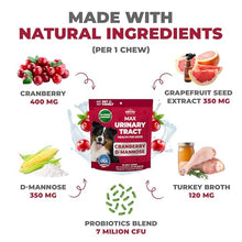 Load image into Gallery viewer, Mighty Petz MAX Cranberry for Dog UTI Treatment - MAX Strength Cranberry Supplement for Dogs + D-Mannose. Bladder Control for Dogs. Urinary Tract Care &amp; Kidney Support Chews
