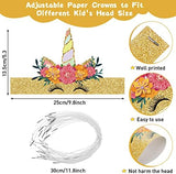 24 Pcs Unicorn Birthday Party Hats Unicorn Paper Party Crown Headbands for Girls Kids, Princess Dress up Unicorn Theme Decorations Favor Supplies Unicorn Party Headbands