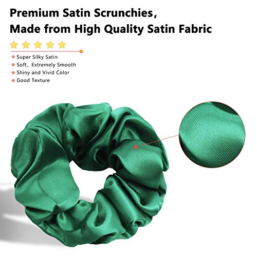 BeeVines Hair Scrunchies, Satin Silk Scrunchies, Silky Curly Hair Accessories for Women, Hair Ties Ropes for Teens, Girl’s Birthday Thanksgiving Christmas Gift, 60 Pack