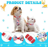 Reginary 100 Pieces Dog Bow Tie Collar Set Include 40 Dog Neckties, and 30 Puppy Bowties, 30 Collar Flowers, Adjustable Pet Ties Grooming for Small Medium Cats Pets Supply(Ocean)