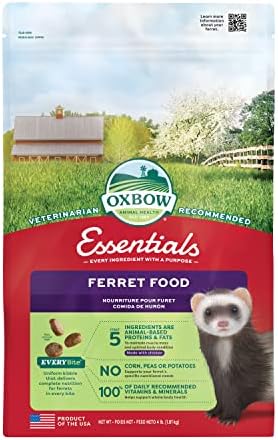 Essentials Ferret Food, Uniform Kibble, Vitamin & Mineral Rich Formula, Kibble for Ferrets, Small Animal Whole Body Support, 4 lb