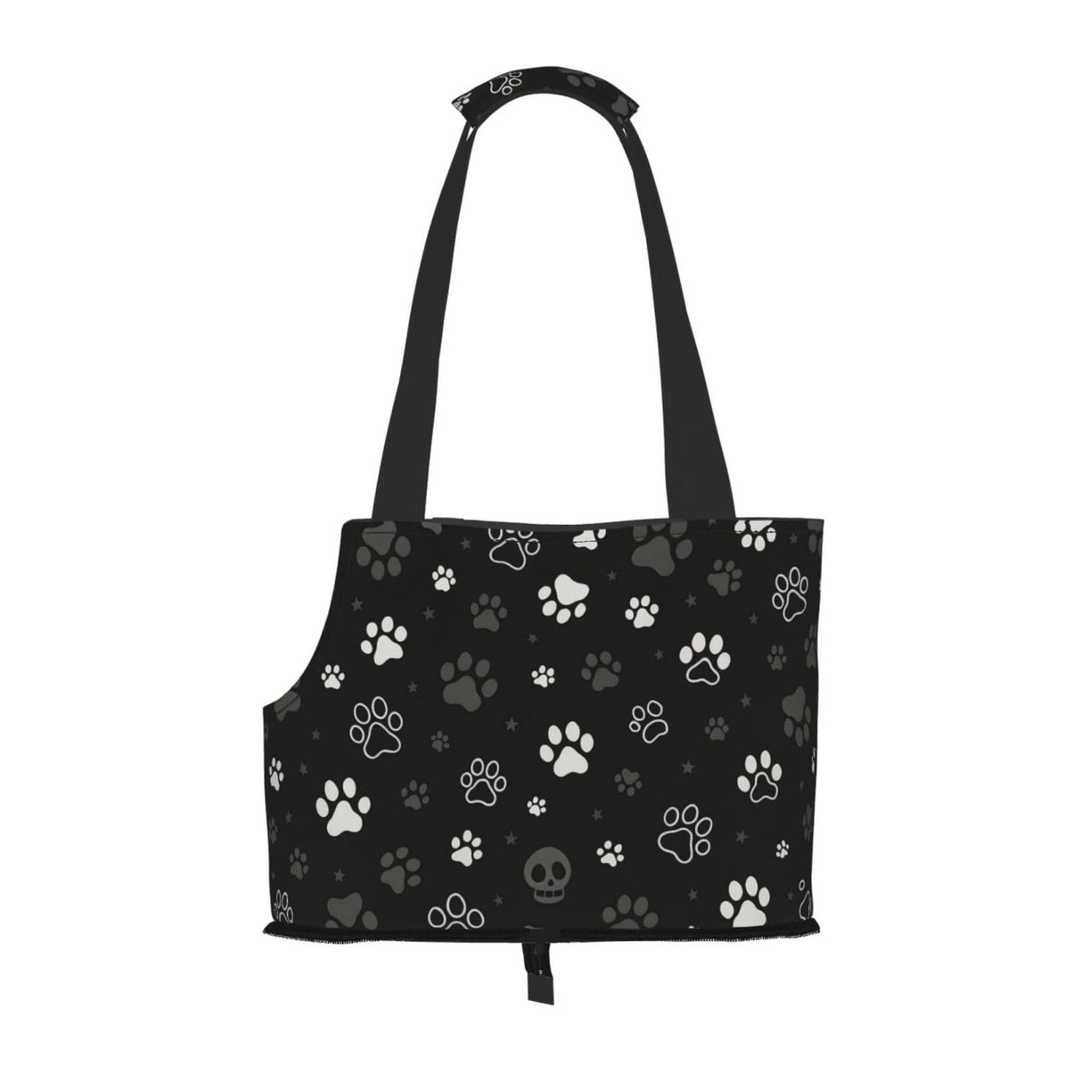 Black White Paw Dog Purse Carrier for Small Dogs Cats,Portable Foldable Soft Sided Small Pet Carrier Tote Bag for Outdoor