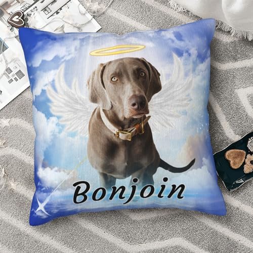 Personalized Pet Memorial Throw Pillow with Photo Pet Memorial Gifts for Dogs Cats Loss of Dog Sympathy Gift