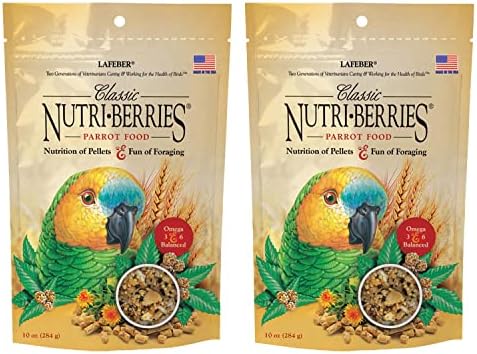 LAFEBER'S Classic Nutri-Berries Pet Bird Food, Made with Non-GMO and Human-Grade Ingredients, for Parrots (10 oz Pack of 2)