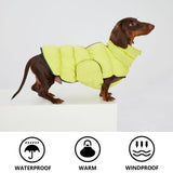 Howlywoof Dog Winter Puffer Jacket, Warm Padded Sleeveless Coat for Small Medium Dogs, Waterproof Winter Jacket, Turtleneck Cold Weather Dogs Jacket (Size 4(chest19-22'', 17-22 lbs))