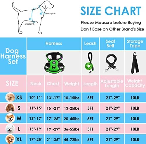 NESTROAD No Pull Dog Harness,Adjustable Oxford Dog Vest Harness with Leash,Reflective No-Choke Pet Harness with Easy Control Soft Handle for Large Dogs(X-Large,FluorescentGreen)