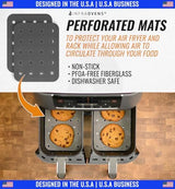 Accessories for Ninja Dual 2 Basket Air Fryer 10 QT DZ401 & 8 QT DZ201, Racks for Foodi Dual Zone, Reusable Liner Sheets for Double Airfryer, 9pcs Kitchen Accessory Set with Recipe Book by INFRAOVENS