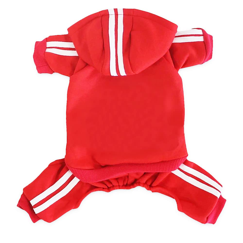 MeowWow Small Puppy Fleece Sweatshirt - 4 Legs Dog Jumpsuit & Cat Apparel - Winter Clothes for Small Dogs & Medium Dogs