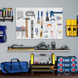 FZK Pegboard Bins PegBoard Cups with Hooks & Loops 12 Pack Set, Pegboard Bins, Peg Board Organizer Accessories, Pegboard Accessories for Craft Room Garage Office Workbench, Clear