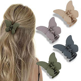 Butterfly Hair Clips 4Pcs Matte Claw Clips for Thin Hair, Cute Hair Accessories and Jaw Clips as Gifts