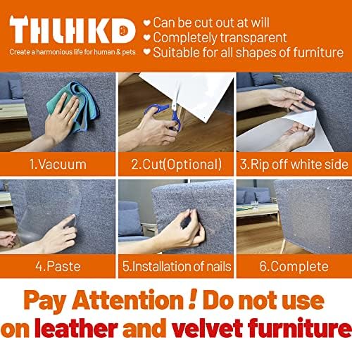 Cat Scratch Furniture Protector: 12 Pcs Couch Protectors Tape from Cats Claws Scratching Single Sided Clear Sticky Sheets Proof Clawing Sofa Corner Protection Cover Anti Scratch for Furniture