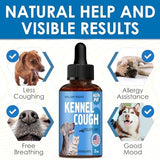 Dog Cough Treatment Liquid • Cat and Dog Cough Suppressant • Natural Supplement for All Breeds • Care for Breathing During All Life Cycle • Marshmallow Root + Mullein Leaf in The Composition • 2 Oz