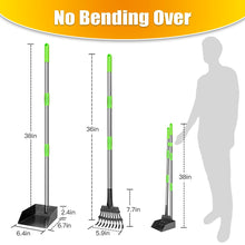 Load image into Gallery viewer, TOOGE Pooper Scooper, Dog Pooper Scooper Long Handle Stainless Metal Tray and Rake for Medium Small Dogs Heavy Duty Pet Supplies to Use for Grass, Dirt or Gravel
