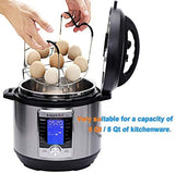 Steamer Cooling Rack Trivet Accessory Set, Include 9-holes Egg Steamer Cooking Rack with Heat Resistant Silicon Handles & Compatible for 6, 8 Quart Pressure Cooker Trivet, Instant Pot Accessories