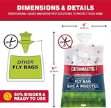 Catchmaster Pro Series Fly Bag 4-Pack, Hanging Fly Trap Outdoor Home, Bug Catcher and Flying Insect Trap with Premium Bait, Pet Safe Pest Control, XL Bag for Backyard, Pool, Patio & Camping