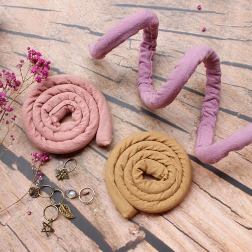 3 Pcs Spriral Lock Hair Tie dreadlock hair tie set dreadlock accessories for women and men dreadlocks ponytail holder Dread hair ties for braids thick curly hair (16 inches, Light Colour)