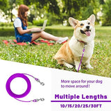 Dog Tie Out Cable 10/15/20/25/30 FT Dog Runner for Yard Steel Wire Dog Cable with Durable Superior Clips Purple Dog Chains for Outside Dog Lead for Large Dogs Up to 165 lbs