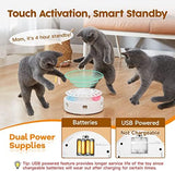 Potaroma Cat Toys 3in1 Automatic Interactive Kitten Toy, Fluttering Butterfly, Moving Ambush Feather, Track Balls, Dual Power Supplies, USB Powered, Indoor Exercise Kicker (Bright White)