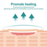 Dimora 10 Pack Wound Dressing Sacrum Foam Bandages Silicone Adhesive Border 7"x7" Waterproof Sacral Pads Absorbent Breathable Bed Sore Pressure Dressing