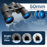 20x50 HD Binoculars for Adults High Powered Professional Waterproof, Precise Focus, Built to Last 20x50 High-Powered Optics with Essential Accessories Hunting Binoculars for Adults