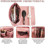 Hair Tools Travel Bag and Heat Resistant Mat for Flat Irons, Straighteners, Curling Iron, and Haircare Accessories, 2-in-1 design, with Interior Pockets, Portable Organizer