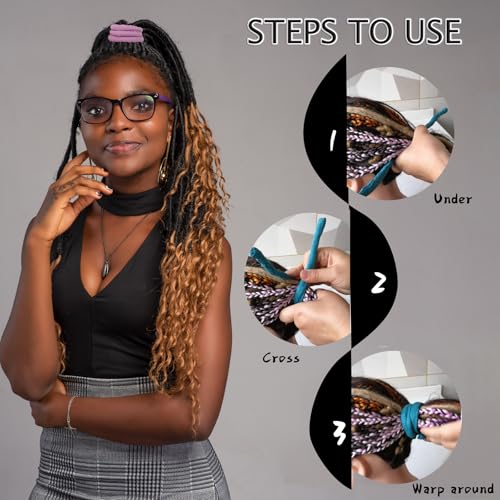 3 Pcs Spriral Lock Hair Tie dreadlock hair tie set dreadlock accessories for women and men dreadlocks ponytail holder Dread hair ties for braids thick curly hair (16 inches, Light Colour)