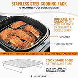 Air Fryer Rack Accessories Compatible with Ninja, Bella, Ultrean, Cosori, Secura, Insignia, Philips, Kalorik + More, Stainless Steel Extra Large XL Silicone Mat, Accessorios para Freidora de Aire