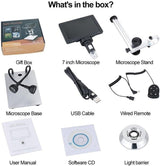 Microscope Accessories Kit Digital Microscope 50-1200X Electronic Video Microscopes Microscope Slides (Color : GD7010 7.0inch 12MP)