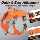 rabbitgoo Dog Harness Small Sized No Pull, Tactical Service Pet Vest with Molle and Control Handle, Adjustable and Reflective Military Harness for Easy Walking and Training, Orange, S