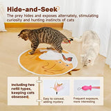 Potaroma Cat Toys Chargeable, 3in1 Hide and Seek for Kittens, Automatic Interactive Play, Fluttering Butterfly, Moving Feather Wand, Indoor Kitty Exercise 22.8 Inches Cover for All Breeds
