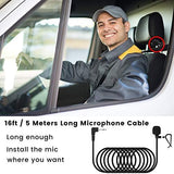 weishan 3.5mm Car Microphone 16ft External Assembly Mic Replacement for Boss JVC Sony Pioneer Vehicle Head Unit Enabled Stereo Radio CD GPS DVD with 2.5mm Adapter