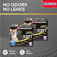 Load image into Gallery viewer, HONEY CARE All-Absorb Puppy Training Pads | Doggie Potty Pads Absorb Eliminating Urine Odor, Ultra Charcoal Dog Pee Pad (Carbon, L 22x23 inch, 100ct)
