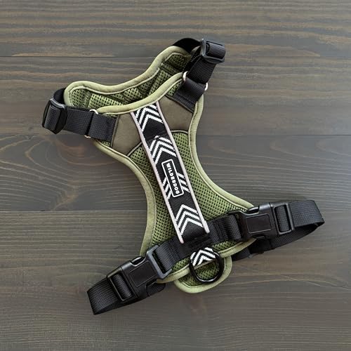 Wilderdog Lightweight Dog Harness with Reflective Straps - Large - Olive