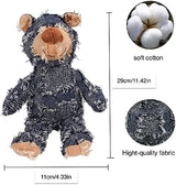 Dog Companion for Heavy Chewers- Indestructible Robust Bear Dog Toy, Resistant Squeaky Dog Toys for Heavy Chewers, Unbreakable Stuffed Plush Dog Toys for Aggressive Chewers (E-Navy+Purple)