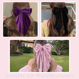 10 PCS Big Hair Bows for Women Girls,Velvet Large Hair Ribbon Bow Barrette Clips for Girls,Hair Bows with Long Tail Vintage French Hair Accessories for Women(velvet)