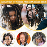 Lucomb 259 Pcs Hair Jewelry and Accessories - Silver Loc Jewelry, Hair Cuffs, Clips, Charms, Rings for Women's Braids, Dreadlocks, and Hair Decoration