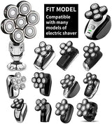 7 Blades Head Shaver Replacement Heads Electric Shaver Universal Replacement Blade Head Electric Razor for Men (7D Silvery)
