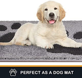 PURRUGS Dirt Trapper Door Mat 20" x 31.5", Non-Skid/Slip Machine Washable Microfiber Entryway Rug, Dog Doormat, Super Absorbent Welcome Mat for Muddy Wet Shoes and Paws, Grey