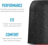 Comply Foam Ear Tips Designed for NuForce, ISOtunes PRO, Q-Jays, Etymotic Research, Westone and Shure, Assorted S, M, L, 3 Pairs, Black, Earbud Replacement Tip, Made in The USA