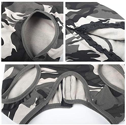 Dog Recovery Suit Abdominal Wound Puppy Surgical Clothes Post-Operative Vest Pet After Surgery Wear Substitute E-Collar & Cone(XL, Camouflage)