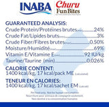 INABA Churu Fun Bites for Cats, Soft & Chewy Baked Chicken Wrapped Filled Cat Treats with Taurine, 0.42 Ounces Each Tetra, 18 Tetras (3 per Bag), Chicken Recipe