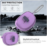 [Secure Lock] for Bose Ultra Open Earbuds Case(2024), TUDIOW Clear TPU Shockproof Protective Cover for Bose Open Ear Wireless Earbuds Accessories with Cleaning Kit & Keychain (Clear Purple)
