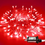 JMEXSUSS Red Halloween Decor String Lights Outdoor Indoor, 66ft 200 LED Red Christmas Lights Clear Wire, 8 Modes Red Halloween Twinkle Fairy Lights Plug in for Halloween Tree Room Party Decorations