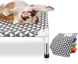 Elevated Outdoor Dog Bed, Medium Size, Cotton Material, Non-Slip Feet, Fits up to 70lbs