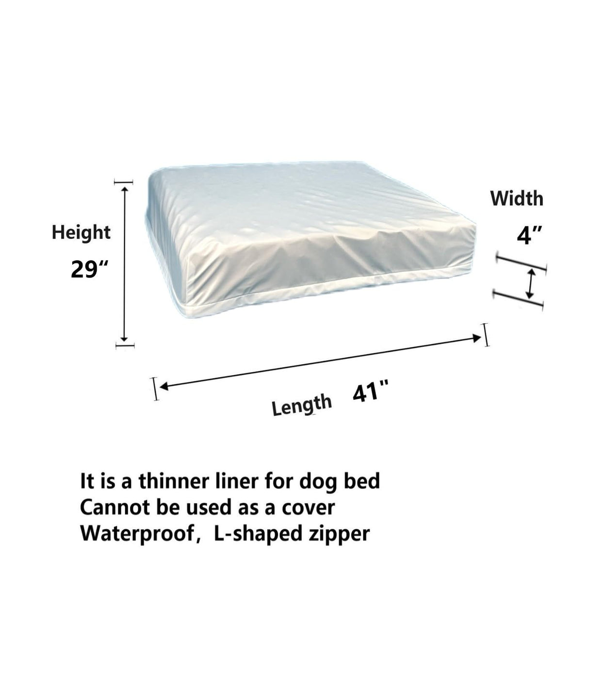 EechicSpace Waterproof Dog Bed Liner Removable for Dog Beds 41 x 29 Inch