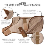 Pet Passion Aspen - The Cozy Sherpa Vegan Shearling Pet Jacket Sweater for Small, Medium and Large Dogs, Camel, X-Large (55-80 lbs)