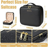 Makeup Travel Bag with LED Lighted Mirror Adjustable Brightness Portable Waterproof Makeup Case with Adjustable Dividers, Make up Train Case Organizer Makeup Brush Accessories and Tool Case